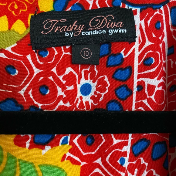 Trashy Diva Sweetie Top – Rare Dragon Flower Print – Psychedelic Retro Style - Picture 2 of 2